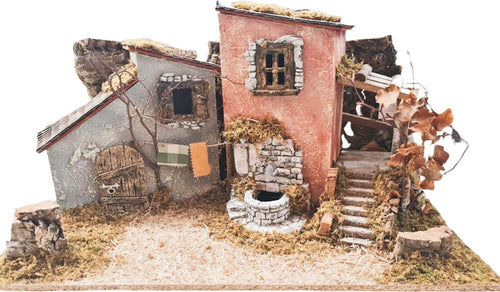 Scenario con Casetta con fontana e luci vuota per presepe natalizio in legno e sughero Casa e cucina/Decorazioni per interni/Addobbi e decorazioni per ricorrenze/Decorazioni natalizie/Presepi/Statuine e fondali per il presepe MagiediNatale.it - Altamura, Commerciovirtuoso.it