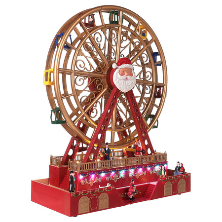 Ruota panoramica gigante decorazione per villaggio di Natale con luci h 49 cm