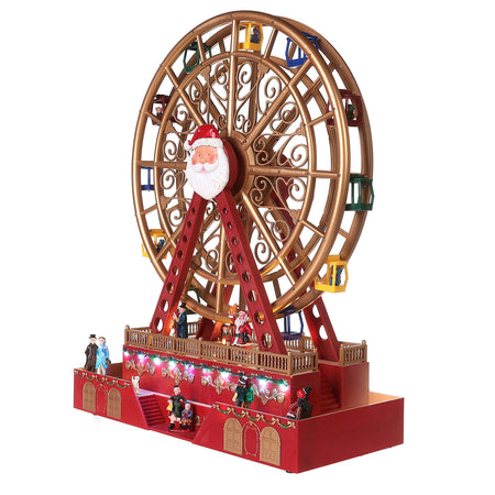 Ruota panoramica gigante decorazione per villaggio di Natale con luci h 49 cm