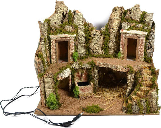 Scenario vuoto per presepe con grotta e fontana in legno e sughero 57 cm Casa e cucina/Decorazioni per interni/Addobbi e decorazioni per ricorrenze/Decorazioni natalizie/Presepi/Statuine e fondali per il presepe MagiediNatale.it - Altamura, Commerciovirtuoso.it