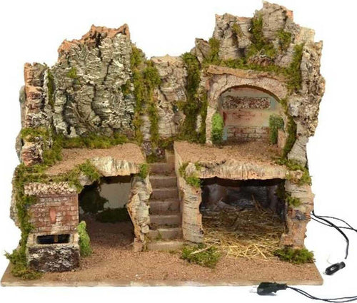Scenario vuoto per presepe con grotta e fontana in legno e sughero 58 cm Casa e cucina/Decorazioni per interni/Addobbi e decorazioni per ricorrenze/Decorazioni natalizie/Presepi/Statuine e fondali per il presepe MagiediNatale.it - Altamura, Commerciovirtuoso.it