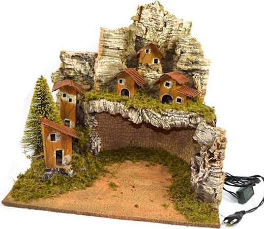 Scenario vuoto per presepe paesaggio con grotta e luci in legno e sughero 42 cm Casa e cucina/Decorazioni per interni/Addobbi e decorazioni per ricorrenze/Decorazioni natalizie/Presepi/Statuine e fondali per il presepe MagiediNatale.it - Altamura, Commerciovirtuoso.it