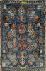 Scendiletto-Sultanabad-Ziegler-Mini-Tappeto-60x37cm-Afghanistan-Disegni-Floreali-E-Geometrici-Moderni-Azzurro-Multicolore