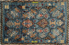 Scendiletto-Sultanabad-Ziegler-Mini-Tappeto-60x37cm-Afghanistan-Disegni-Floreali-E-Geometrici-Moderni-Azzurro-Multicolore