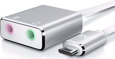 Scheda audio esterna USB C in alluminio 1 x Microfono 1x Cuffie Convertitore DAC Android macOS Windows Linux Plug&Play