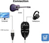 Scheda audio USB Guitar Link per Chitarra Adattatore USB di registrazione PC MAC Lunghezza 1 Metro con Uscita Cuffie