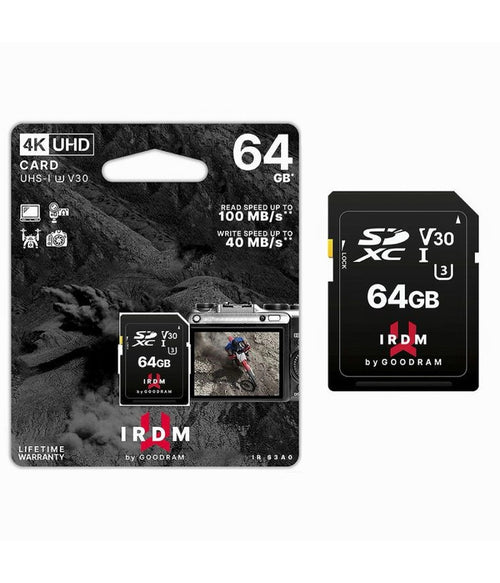 Scheda Di Memoria Sd Card 64 Gb Per Videocamere Classe Uhs-i 3 V30 Ir-s3a0-64gb