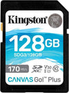 Scheda di memoria SDXC Canvas Go Plus da 128 GB, 170 MB/s in lettura UHS-I, C10, U3, V30 (SDG3/128 GBET)
