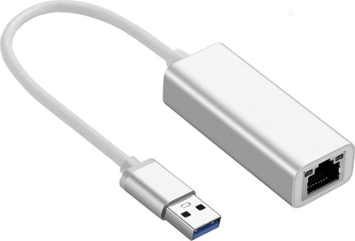 Scheda di Rete esterna Adattatore USB 3,0 Ethernet Giga 10/100/1000 Mbps Silver Alluminio RJ45 per MAC PC Win Linux