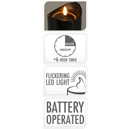 Candela natalizia decorativa colorata, con luce a LED lampeggiante e timer, a batteria