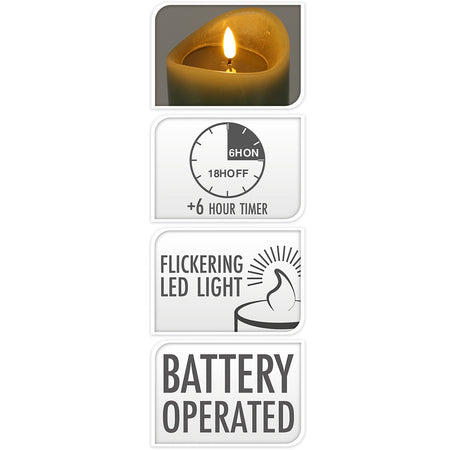 Candela natalizia decorativa colorata, con luce a LED lampeggiante e timer, a batteria