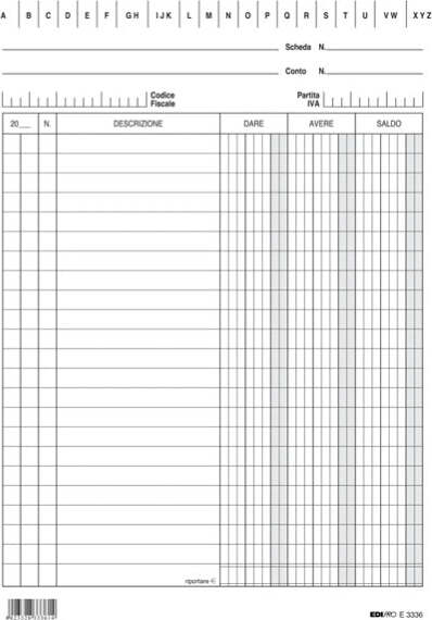 Schede in cartoncino dare-avere-saldo - 21 x 15 cm - Edipro - conf. 100 pezzi Casa e cucina/Arredamento/Studio/Mobiletti e credenze/Armadi archivio/Armadi archivio schedari Eurocartuccia - Pavullo, Commerciovirtuoso.it