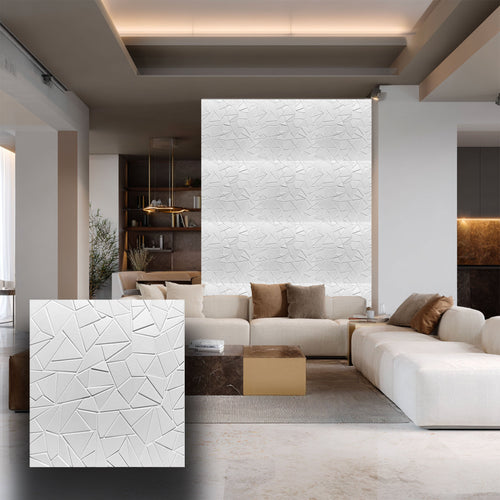 €3,49 pannello per boiserie a parete, rivestimento cassonato a soffitto e porte in PVC 3D 50X50cm mod. SCHEGGE