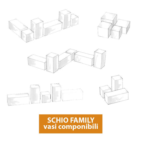 Vaso di design "Cubo Schio Alto" Essential da giardino e balcone per fiori e piante