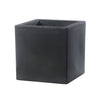 Vaso Cromia Cube quadrato decorazione a tinta unita in resina Made in Italy