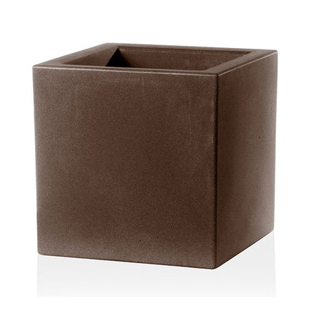 Vaso Cromia Cube quadrato decorazione a tinta unita in resina "Made in Italy"