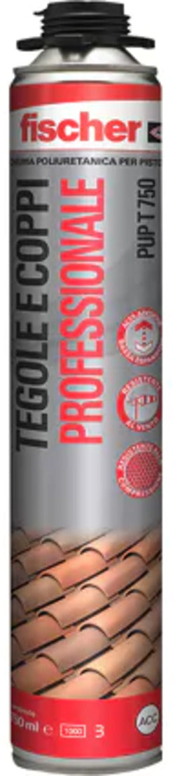 Schiuma Poliuretanica Fischer 71044 Multiuso TEGOLE E COPPI ml 750 per applicazioni a pistola