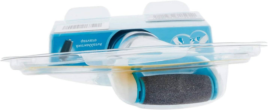 Scholl Velvet Smooth Roll Pedicure Elettrico Professionale per Pelle Secca e Talloni Screpolati, Azzurro, con Cristalli di Diamante Dr. Scholl'S