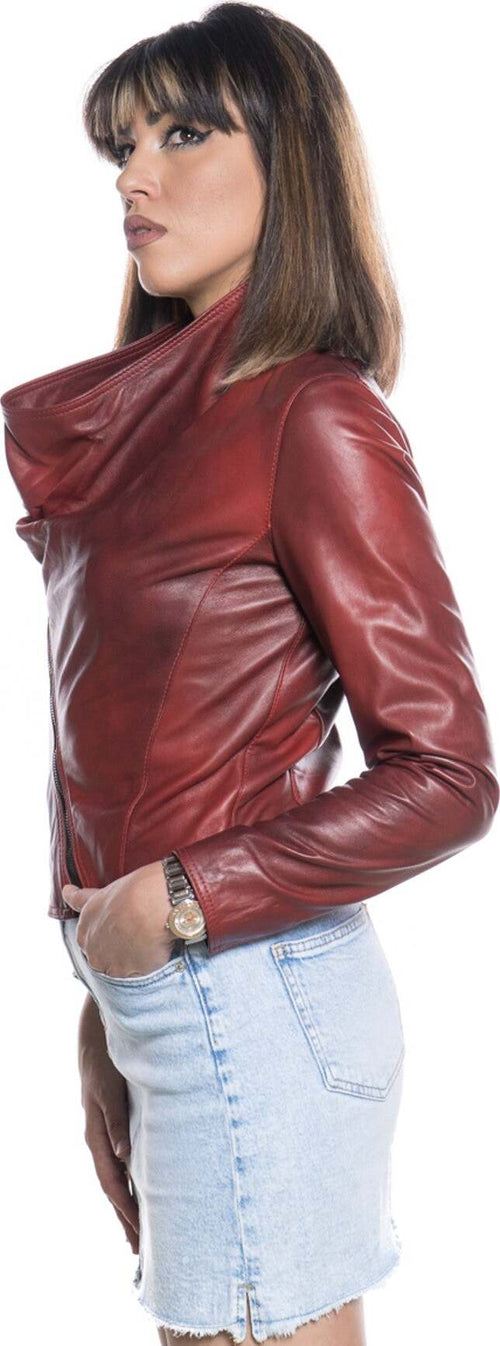 Scialla---Giacca-Donna-Bordeaux-in-vera-pelle