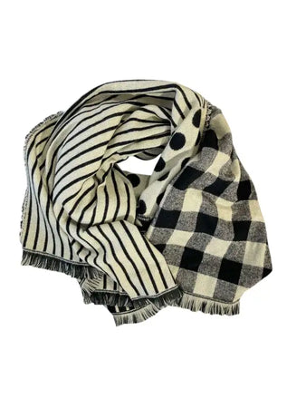 Sciarpa Mixed Wool - Nero/Beige / Taglia Unica - Sciarpe
