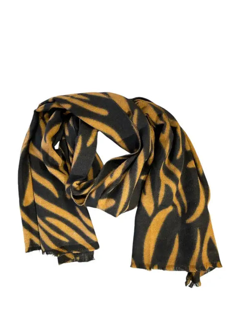 Sciarpa Scarf - Nero/Cognac / Taglia Unica - Sciarpe