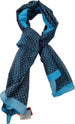Sciarpa Uomo Gallo Fantasia Pois Puffo Blu - Seta Cotone Eleganza Italiana