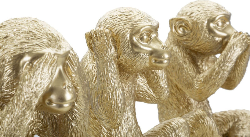 Scimmia-Non-Vedo/Non-Sento/-Non-Parlo-Set-3-Pz-Cm-13X14X19.5