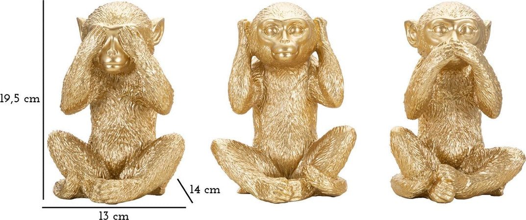 Scimmia-Non-Vedo/Non-Sento/-Non-Parlo-Set-3-Pz-Cm-13X14X19.5