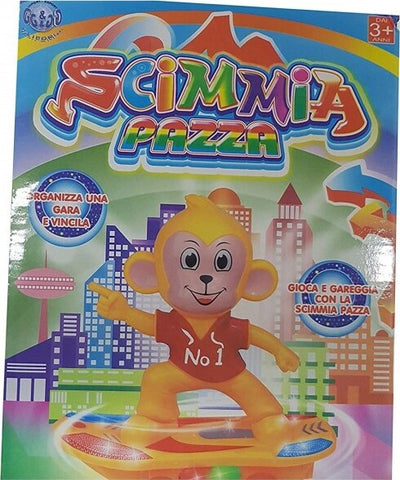 Scimmia-Scimmietta-Pazza-Skate-Skateboard-Gara-Luci-Suoni-Gioco-Giocattoli