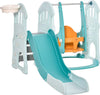 Scivolo-3-in-1-per-Bambini-con-Altalena-Regolabile,-Canestro-e-Palle-per-Cameretta-e-Giardino,-149x186x98cm,-Blu-e-Arancione-GH5331-007GH5