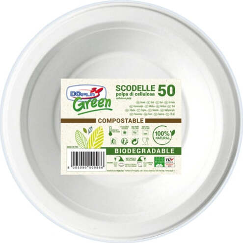 Scodelle biodegradabili - 355 ml - Dopa Green - conf. 50 pezzi Casa e cucina/Stoviglie/Stoviglie monouso/Piatti Eurocartuccia - Pavullo, Commerciovirtuoso.it