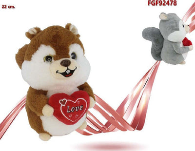 Scoiattolo Peluche Con Cuore Scritta Love 22cm San Valentino 2 Colori Ass. 92478 Giochi e giocattoli/Peluche/Animali di peluche Trade Shop italia - Napoli, Commerciovirtuoso.it