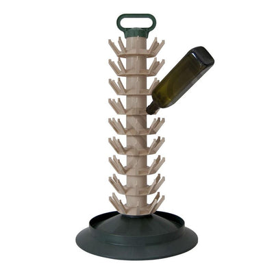Scolabottiglie 81 posti in ABS con bacinella di raccolta acqua per bottiglie birra e vino
