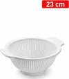 Scolapasta-Colino-Setaccio-Rotondo-In-Plastica-Bianca-Diametro-23-Cm-Cucina