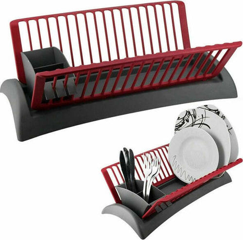 Scolapiatti-Cola-Piatti-In-Plastica-Con-Scola-Posate-Cucina-46-X-26-X-14-Cm