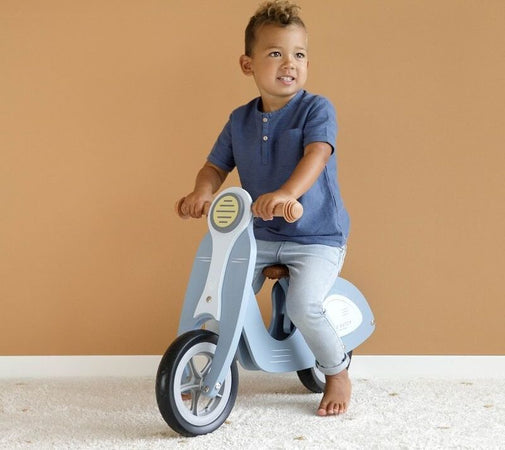 Scooter Little Dutch Wooden Hout Blue Giochi e giocattoli/Sport e giochi all'aperto/Biciclette e tricicli/Biciclette senza pedali La Casa Del Bebè - Napoli, Commerciovirtuoso.it