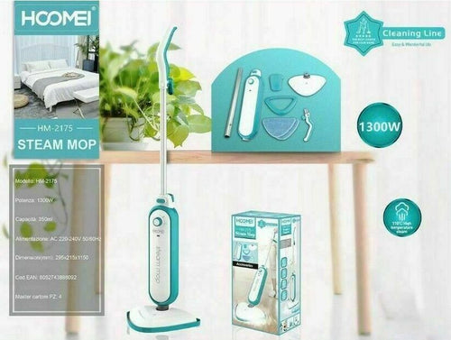 Scopa-A-Vapore-Elettrica-Hoomei-Potenza-1300-W-Capacita'-Serbatoio-350-ML