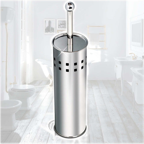 SCOPINO DA BAGNO CON SETOLE IN PLASTICA BIANCA E PORTASCOPINO IN METALLO  Trade Shop italia - Napoli, Commerciovirtuoso.it