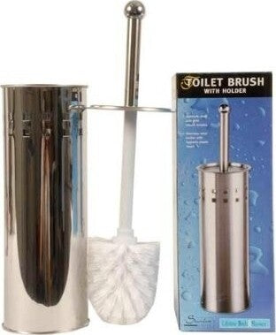SCOPINO DA BAGNO CON SETOLE IN PLASTICA BIANCA E PORTASCOPINO IN METALLO  Trade Shop italia - Napoli, Commerciovirtuoso.it