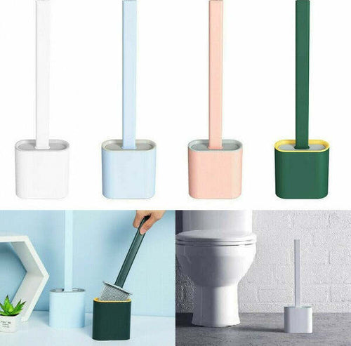 Scopino-Per-Wc-Bagno-Spazzola-Per-Pulizia-In-Silicone-Con-Portascopino-Da-Muro