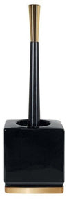 Scopino Wc con supporto ceramico ROMA Black & Gold