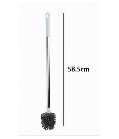 Scopino Wc Spazzola Bagno Setole In Silicone Manico Acciaio Plastica Lungo 87623