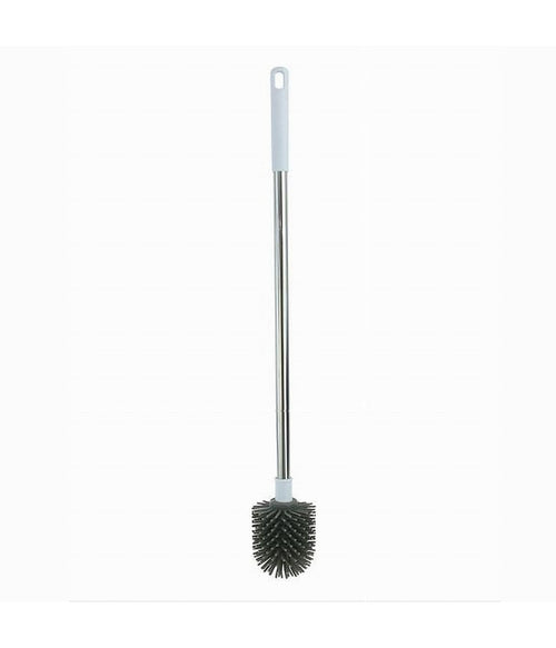 Scopino Wc Spazzola Bagno Setole In Silicone Manico Acciaio Plastica Lungo 87623
