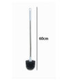 Scopino Wc Spazzolone Bagno Manico Acciaio Plastica Lungo 60cm Setole Nere 87615