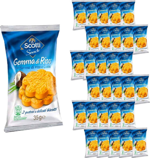 Scotti Riso Snack 30x Biscotti Gemma Di Riso Al Cocco Snack 35 Gr Confezione Da 30 Pezzi Biscotti Senza Grassi Alimentari e cura della casa/Snack dolci e salati/Biscotti/Con ripieno Franco Pausa Caffè - Albano Laziale, Commerciovirtuoso.it