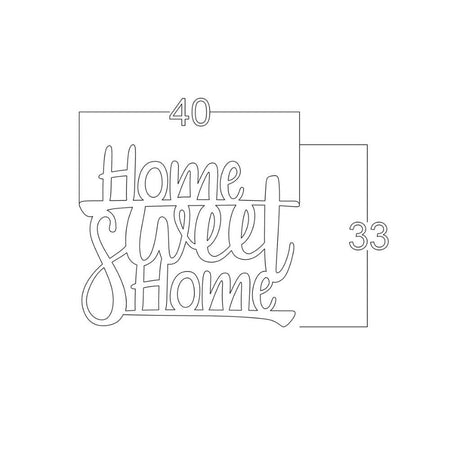 Scritta decorativa home sweet home nero 40x33 cm MT192410