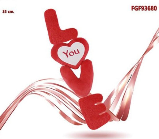 Scritta-In-Peluche-Love-Rosso-Cuore-You-35-Cm-Regalo-Per-San-Valentino-93680