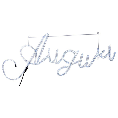Decorazione luminosa a led scritta auguri luce di natale da esterno 125 cm