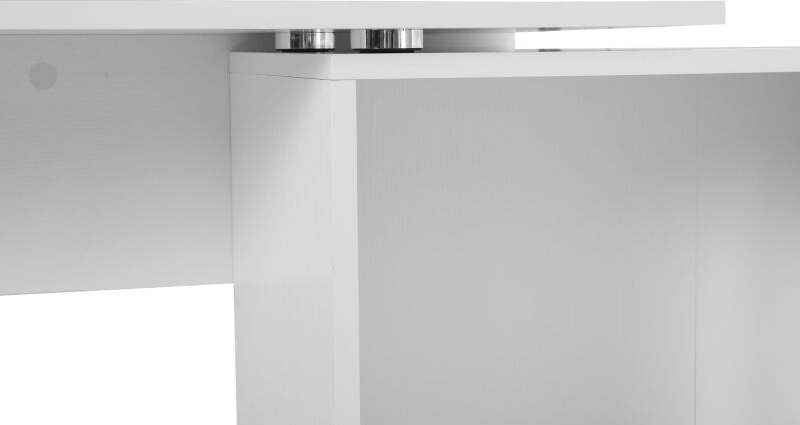 Scrivania-Angolare-con-Libreria-Scaffale-in-Legno-Bianco,-Tavolo-da-Pranzo-con-Rotazione-a-360°,-173x39.8x74-cm-ZK4836-073WTZK4