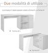 Scrivania-Angolare-con-Libreria-Scaffale-in-Legno-Bianco,-Tavolo-da-Pranzo-con-Rotazione-a-360°,-173x39.8x74-cm-ZK4836-073WTZK4